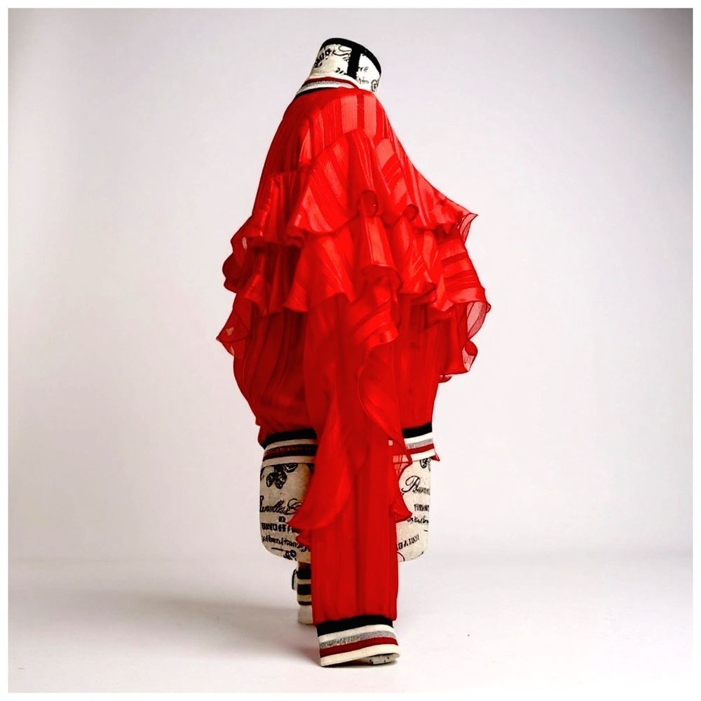 Casting Women’s Ruffled Jacket. Red, White, Blue, Silver. Size M-L - Picture 8 of 12